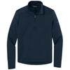 Eddie Bauer Men's River Blue Navy Smooth Mid Layer Fleece 1/2-Zip