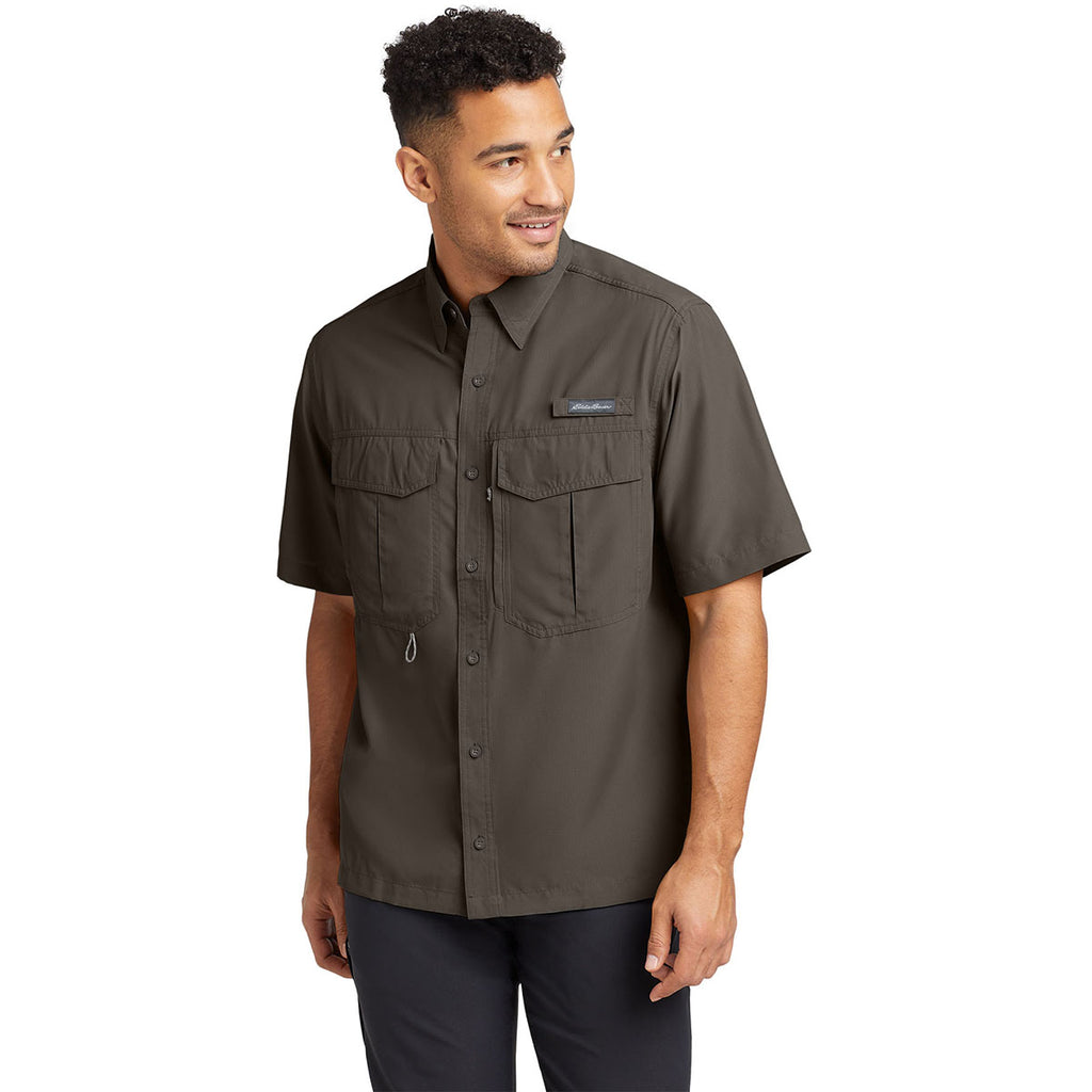 Eddie Bauer Men's Boulder Grey S/S Performance Fishing Shirt