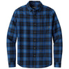 Eddie Bauer Men's Cobalt Tartan Long Sleeve Favorite Flannel Plaid Shirt