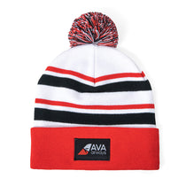 Pop Promos Red & Black Striped Beanie