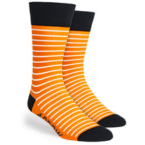 Pop Promos Orange & Black Single Stripe Dress Socks