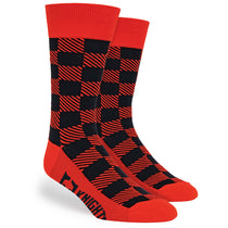 Pop Promos Red & Black Tartan Dress Socks