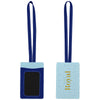 Pop Promos Blue/Light Blue Vegan Leather Luggage Tag