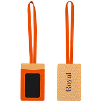 Pop Promos Orange/Light Orange Vegan Leather Luggage Tag