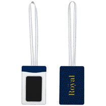 Pop Promos White/Navy Vegan Leather Luggage Tag