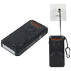 Ariel Premium Black Array 15000mAh 20W Magnetic Wireless Power Bank with Solar Panel, Watch Charger & Retractable Cable