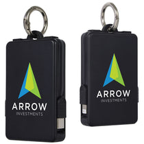 Ariel Premium Black Esprit 2000mAh UL Listed Power Bank with Built-In Cables