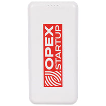 Ariel Premium White Squire 10000mAh UL Listed Power Bank with Built-In Charging Cables