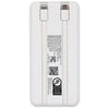 Ariel Premium White Squire 10000mAh UL Listed Power Bank with Built-In Charging Cables