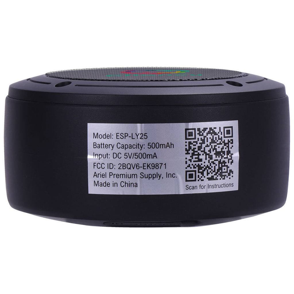 Ariel Premium Black Lyric IPX5 Waterproof Wireless Speaker with Carabiner
