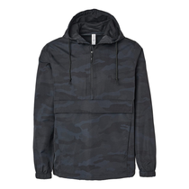 Independent Trading Co. Unisex Black Camo Water Resistant Anorak Jacket