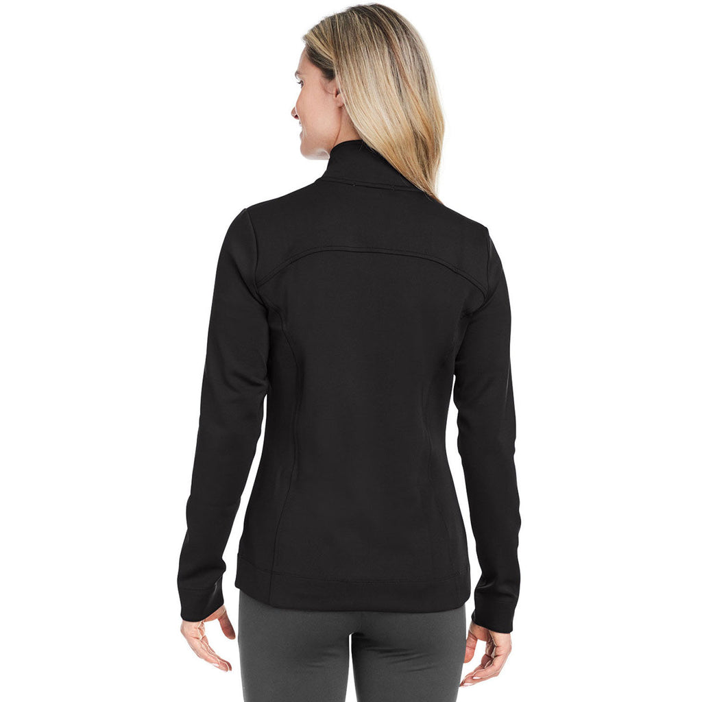 Fairway & Greene Women's Black/White Wells Quarter-Zip Tech Pullover