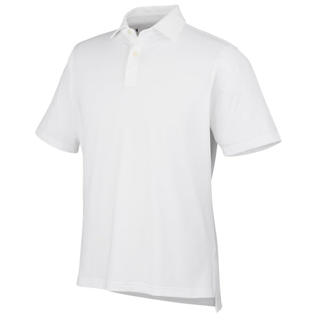 Fairway & Greene Men's White USA Made Tournament Solid Tech Polo