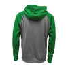 BAW Men's Heather Black/Kelly Raglan Sleeve Fleece Hooded