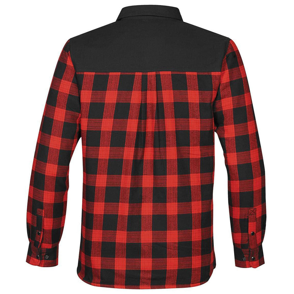 Stormtech Men's Black/Red Plaid Logan Thermal Long Sleeve Shirt