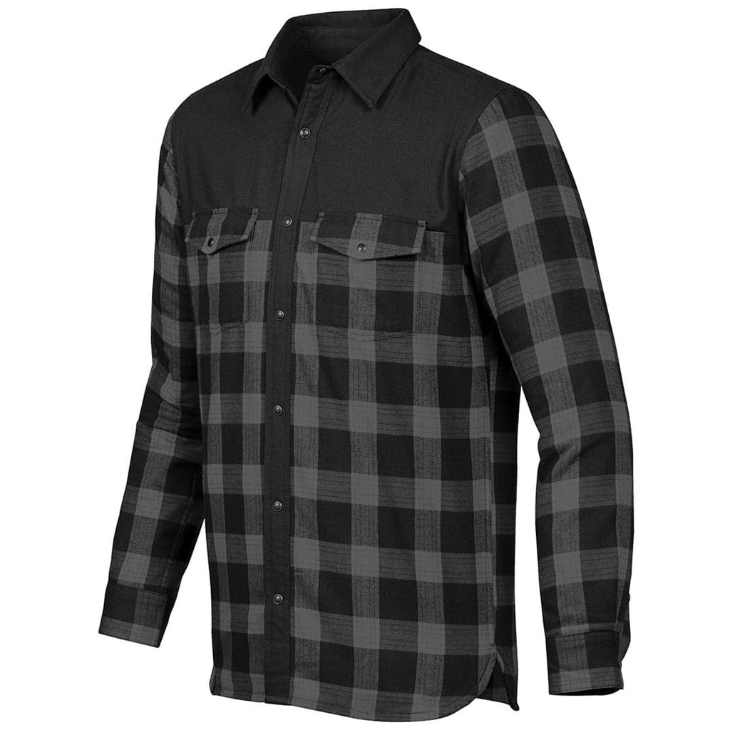 Stormtech Men's Carbon Plaid Logan Thermal Long Sleeve Shirt