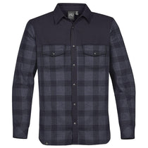 Stormtech Men's Navy Plaid Logan Thermal Long Sleeve Shirt