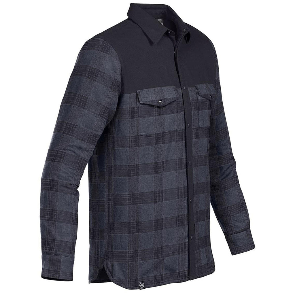 Stormtech Men's Navy Plaid Logan Thermal Long Sleeve Shirt