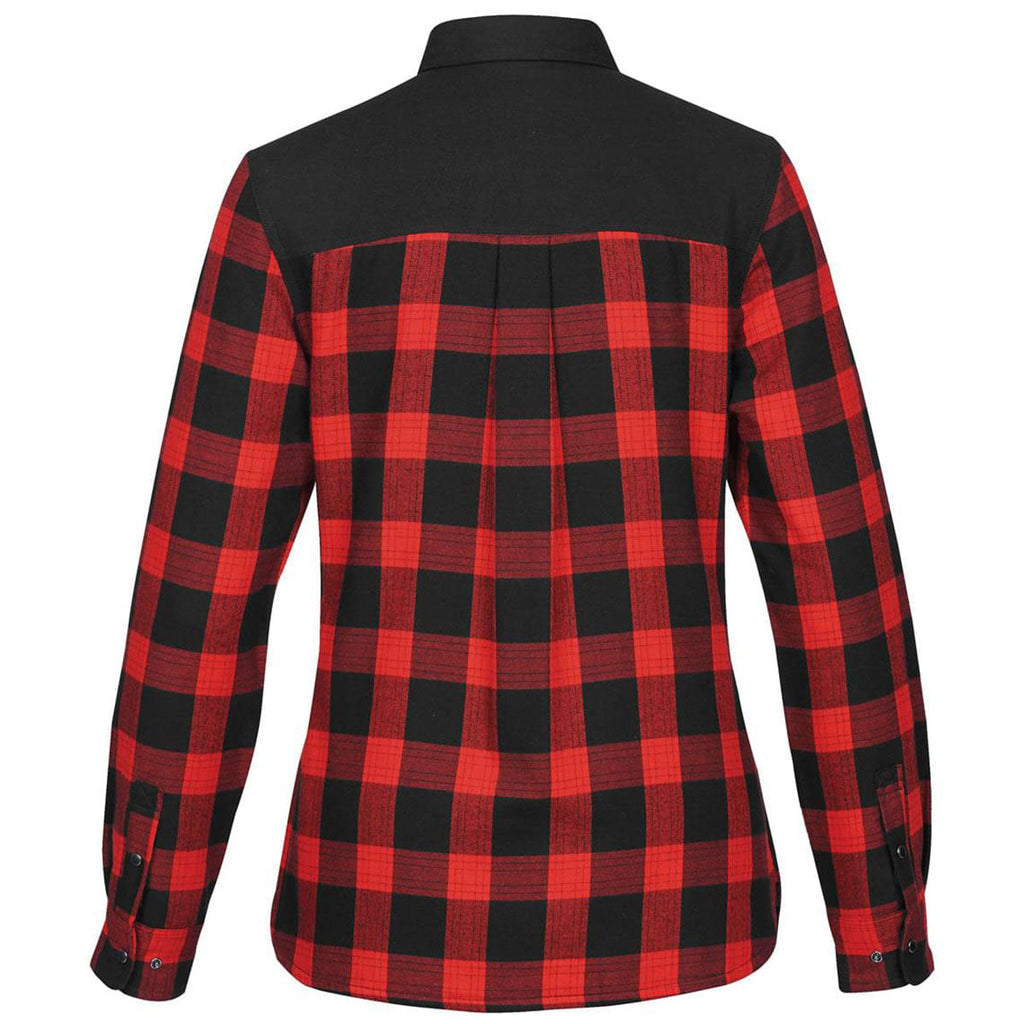 Stormtech Women's Black/Red Plaid Logan Thermal Long Sleeve Shirt