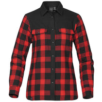 Stormtech Women's Black/Red Plaid Logan Thermal Long Sleeve Shirt