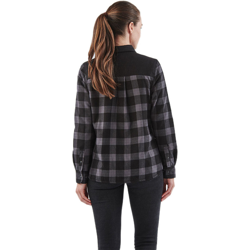 Stormtech Women's Carbon Plaid Logan Thermal Long Sleeve Shirt