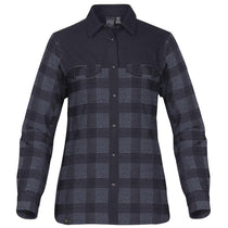 Stormtech Women's Navy Plaid Logan Thermal Long Sleeve Shirt