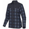 Stormtech Women's Navy Plaid Logan Thermal Long Sleeve Shirt