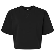 American Apparel Women's Black French Terry Mid-Length Boxy Top
