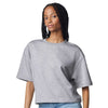 American Apparel Women's Heather Grey French Terry Mid-Length Boxy Top