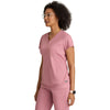 Grey's Anatomy Women's Canyon Pink Two Pocket V-Neck Motivate Top