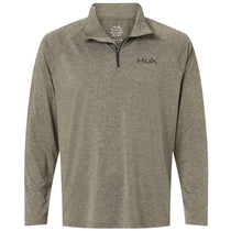 HUK Men's Heather Moss Airweight Heather Quarter-Zip Pullover