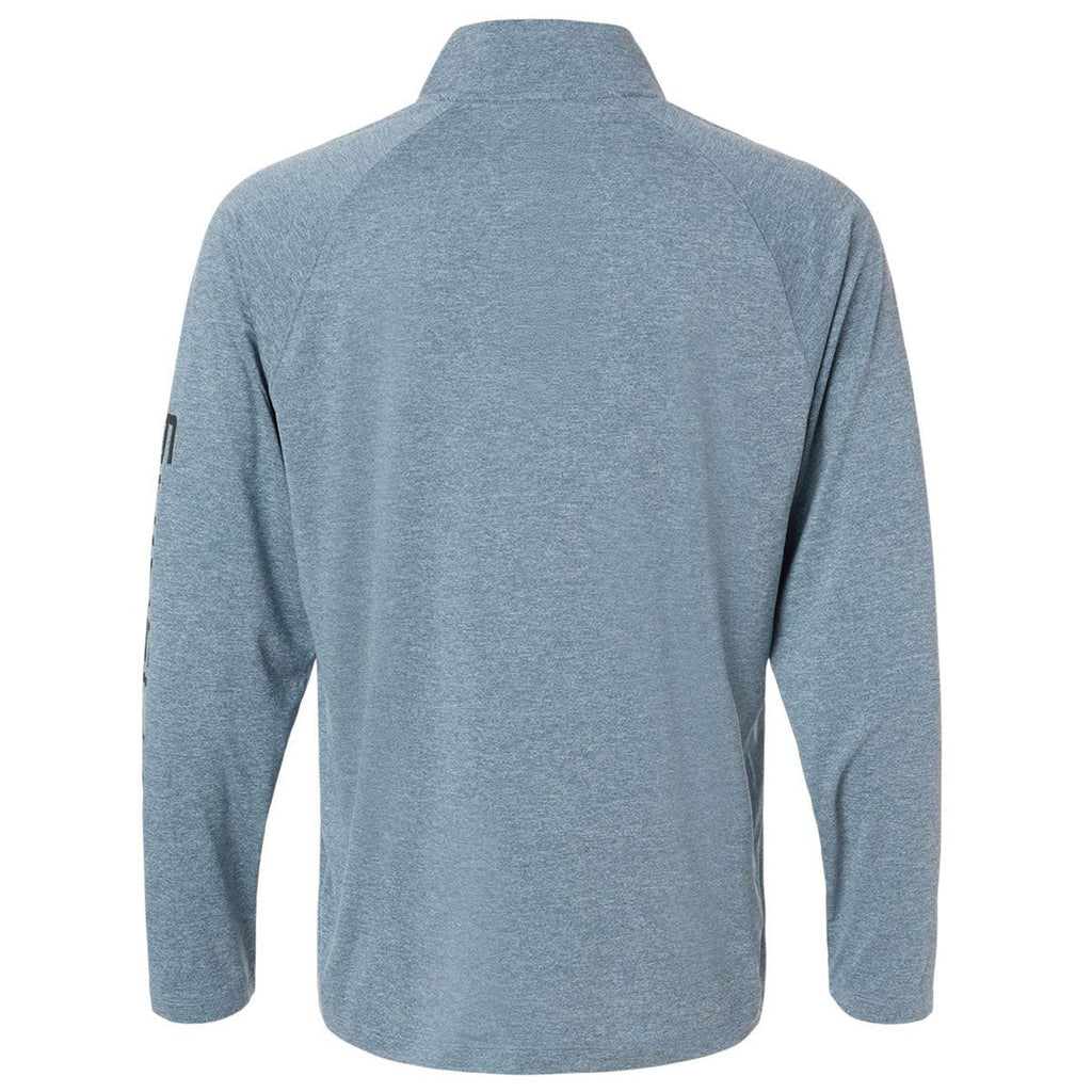 HUK Men's Silverblue Heather Airweight Heather Quarter-Zip Pullover
