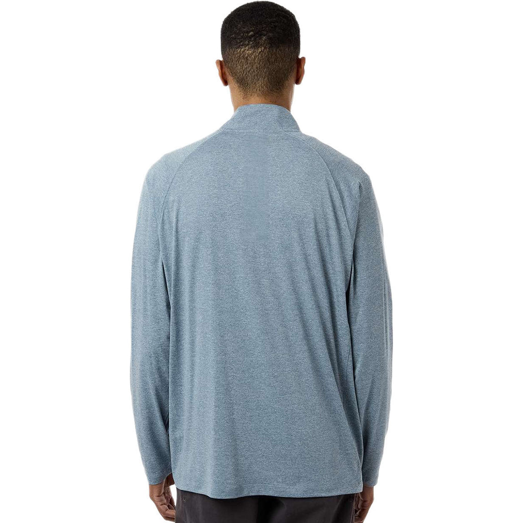 HUK Men's Silverblue Heather Airweight Heather Quarter-Zip Pullover
