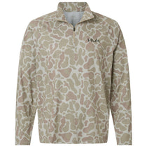 HUK Men's Sand Airweight KC Printed Quarter-Zip Pullover
