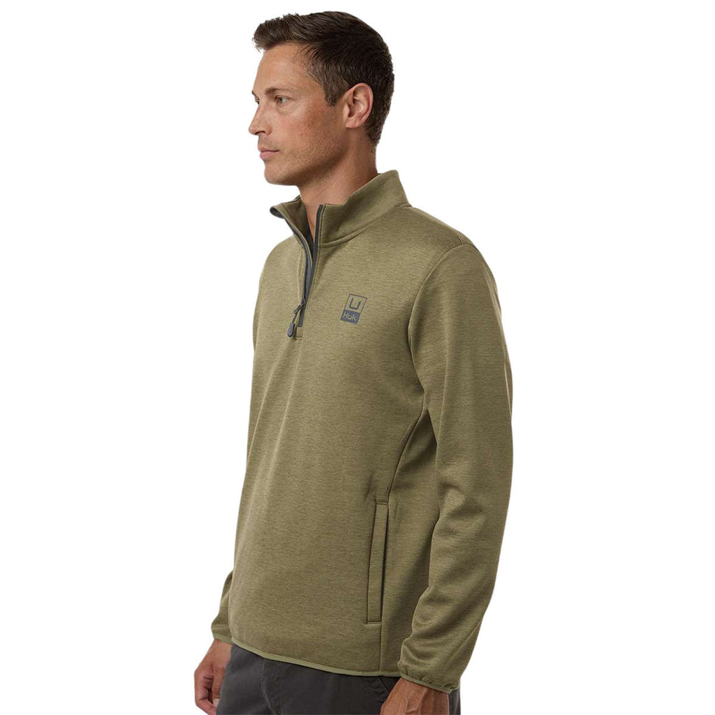 HUK Men's Overland Heather Cold Front Quarter-Zip