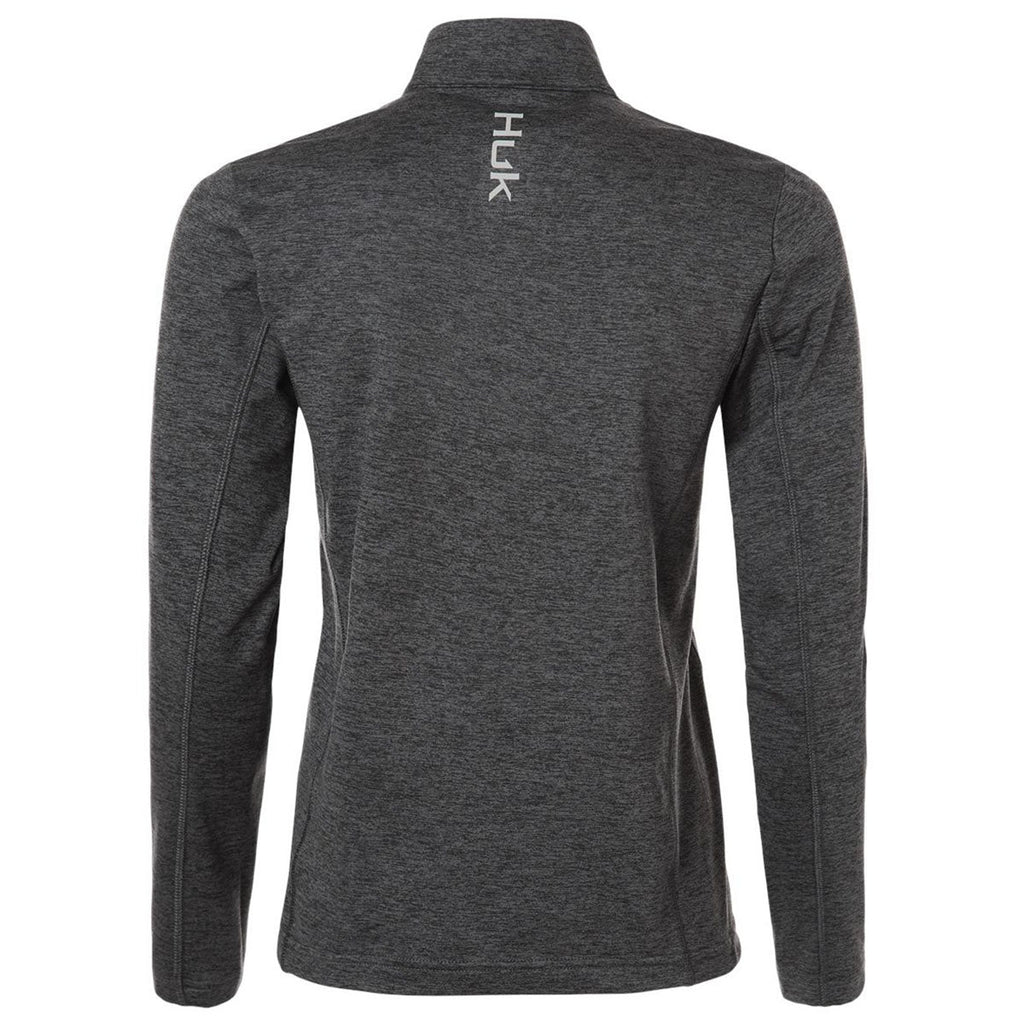 HUK Women's Volcanic Ash Heather Coldfront+ Quarter Zip Pullover