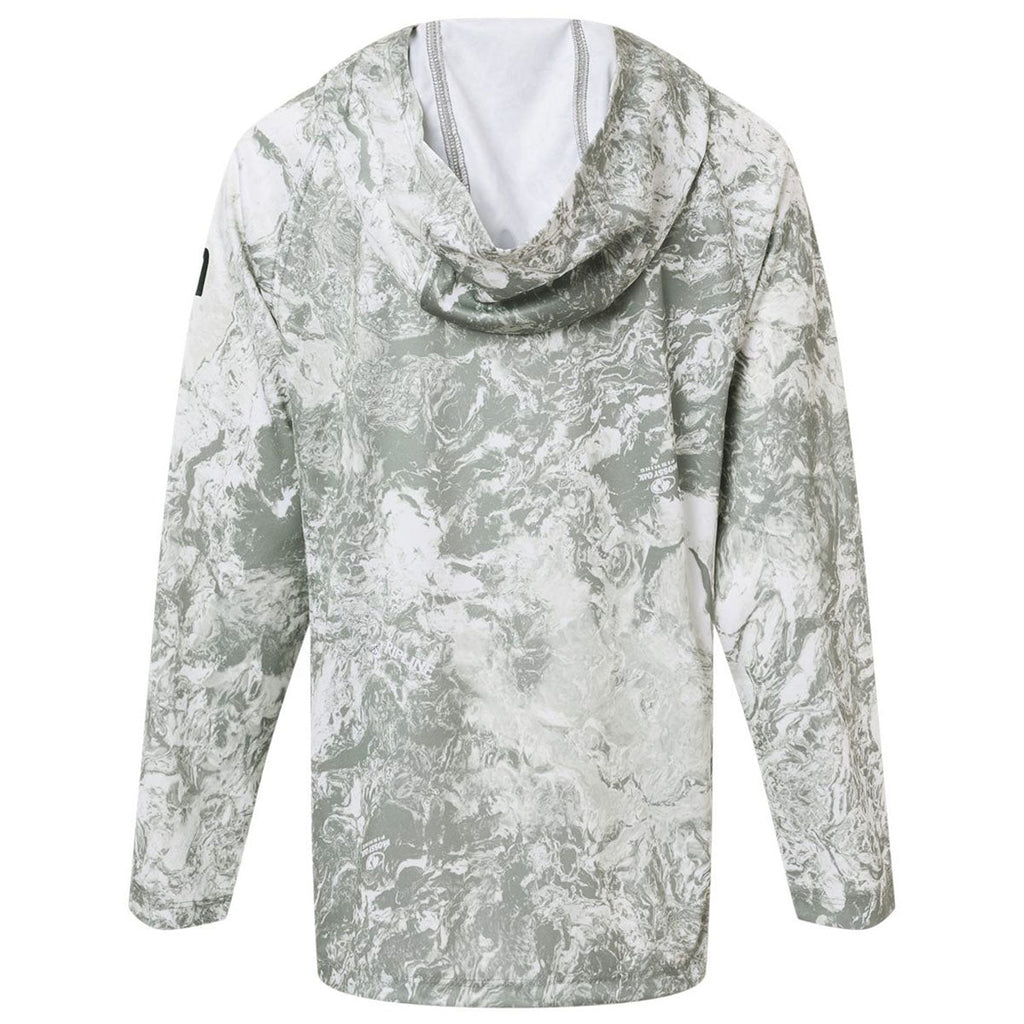 HUK Youth Seagrass Pursuit Mossy Oak Printed Hooded Long Sleeve T-Shirt