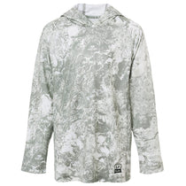 HUK Youth Seagrass Pursuit Mossy Oak Printed Hooded Long Sleeve T-Shirt