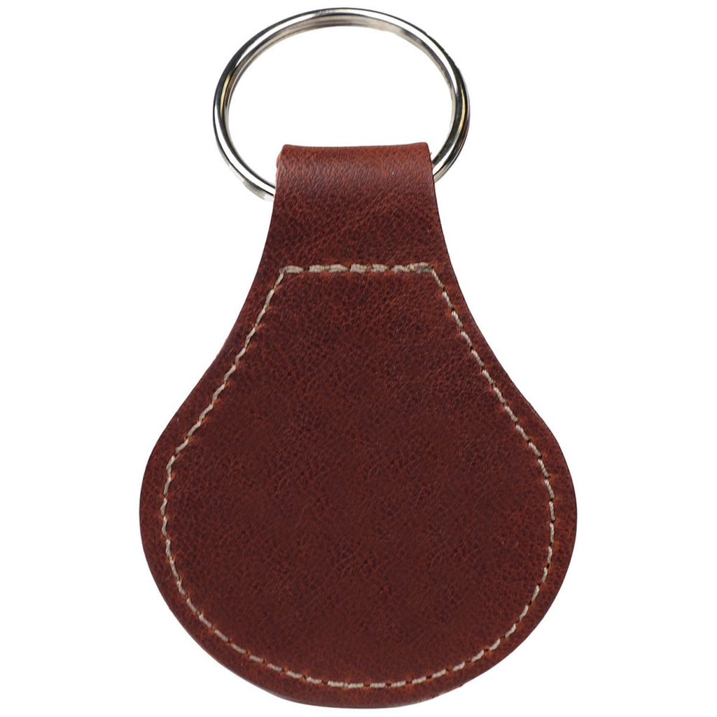 Heritage Gear Dark Brown Leather with Silver Metal Key Fob