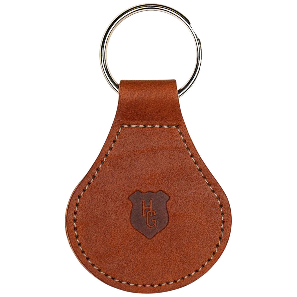 Heritage Gear Tan Leather with Silver Metal Key Fob