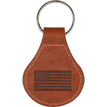 Heritage Gear Tan Leather with Silver Metal Key Fob