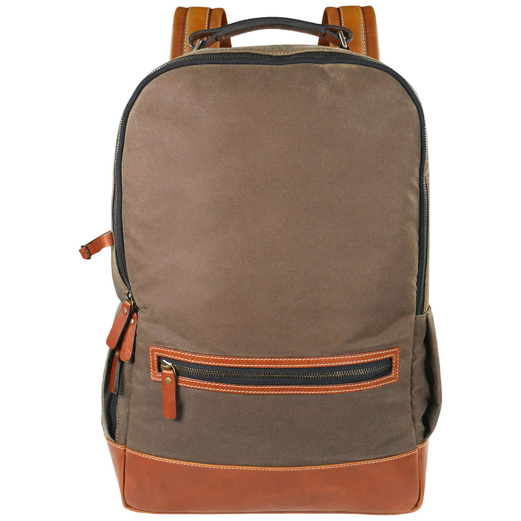 Heritage Gear Olive/Tan Waxed Canvas Backpack