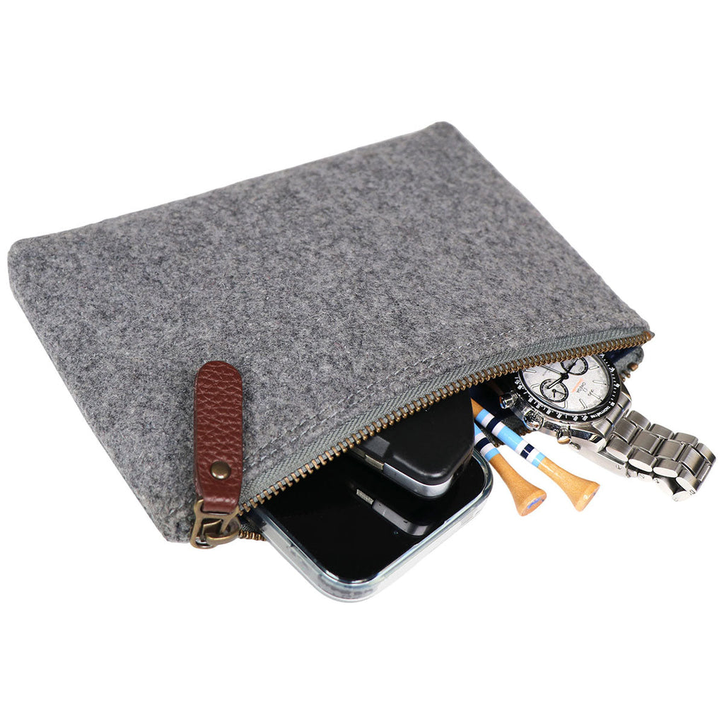 Heritage Gear Grey/Tan Wool Valuables Pouch