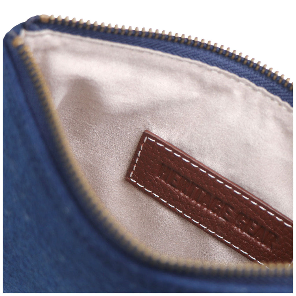 Heritage Gear Navy/Tan Wool Valuables Pouch