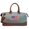 Heritage Gear Grey/Tan Wool Weekender Duffle Bag