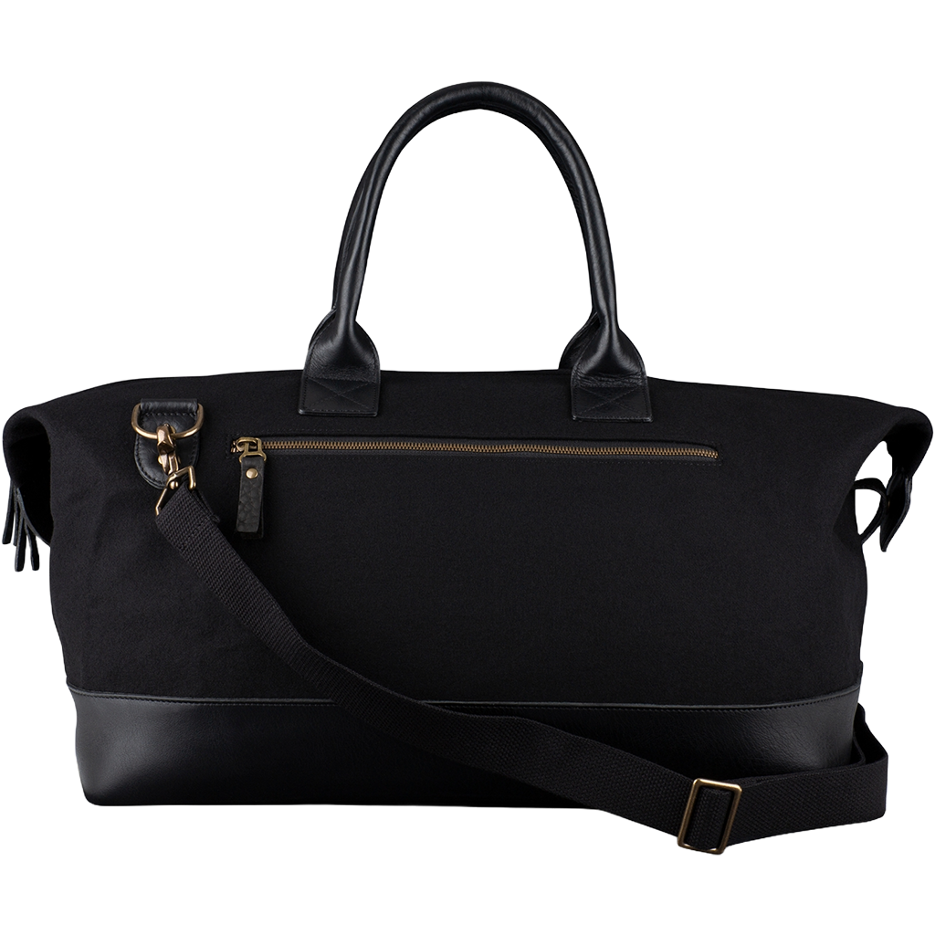 Heritage Gear Black/Black Wool Weekender Duffle Bag