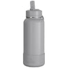 Hydrapeak Grey 32oz Insulated Water Bottle w/ Straw Lid