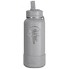 Hydrapeak Grey 32oz Insulated Water Bottle w/ Straw Lid
