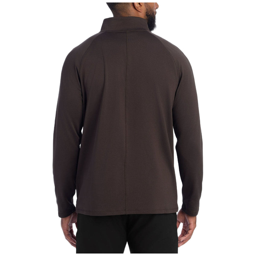 UNRL Men's Espresso Interlock Quarter Zip