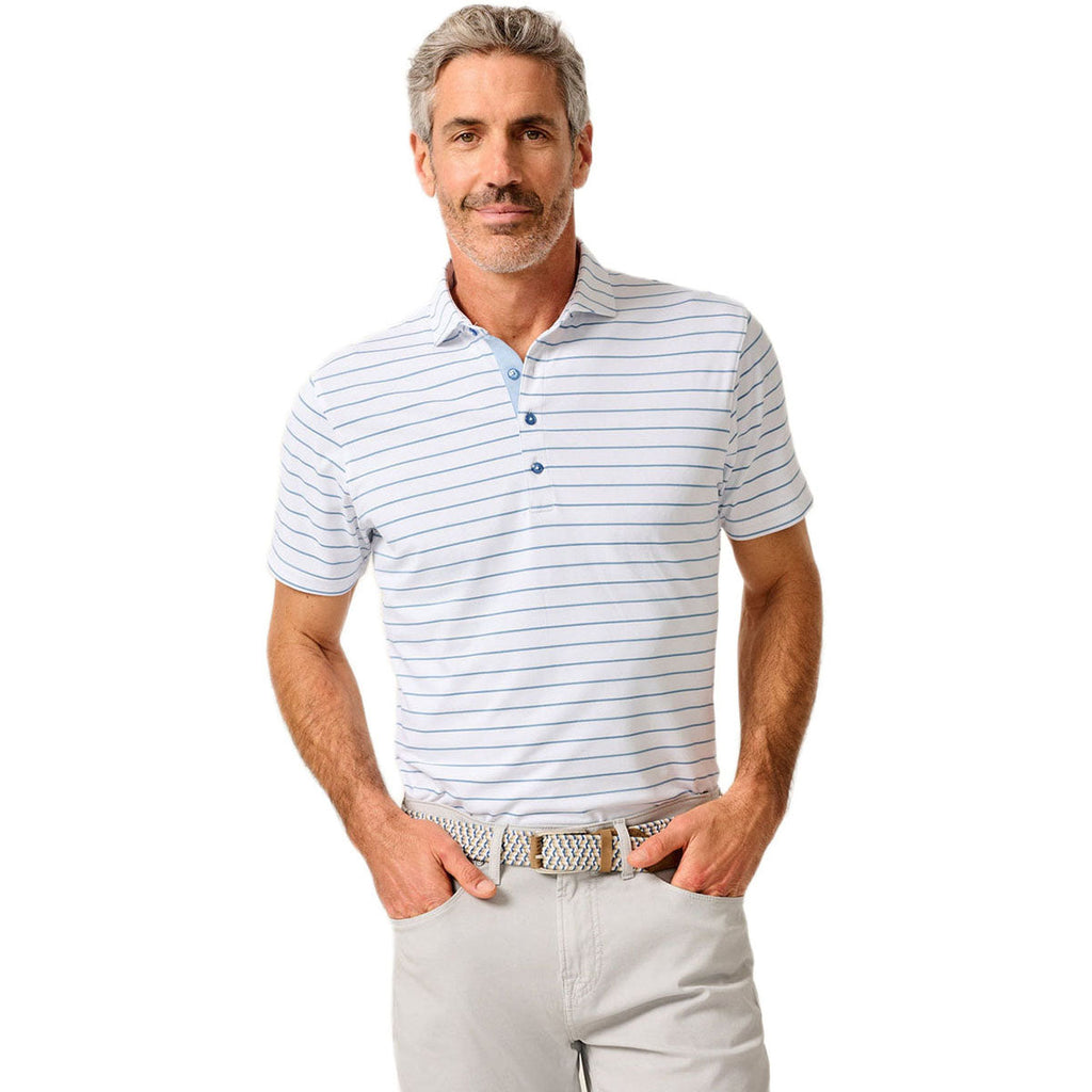 Johnnie-O Men's White Tide Kerwin Performance Mesh Polo